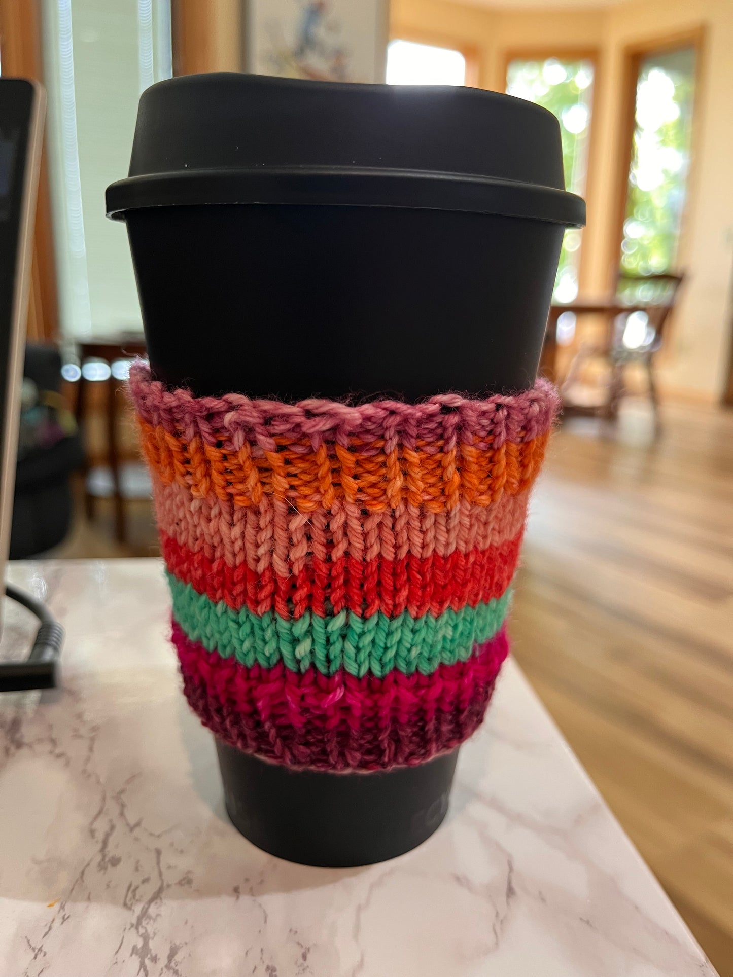 Pink Striped Coffee Cozies