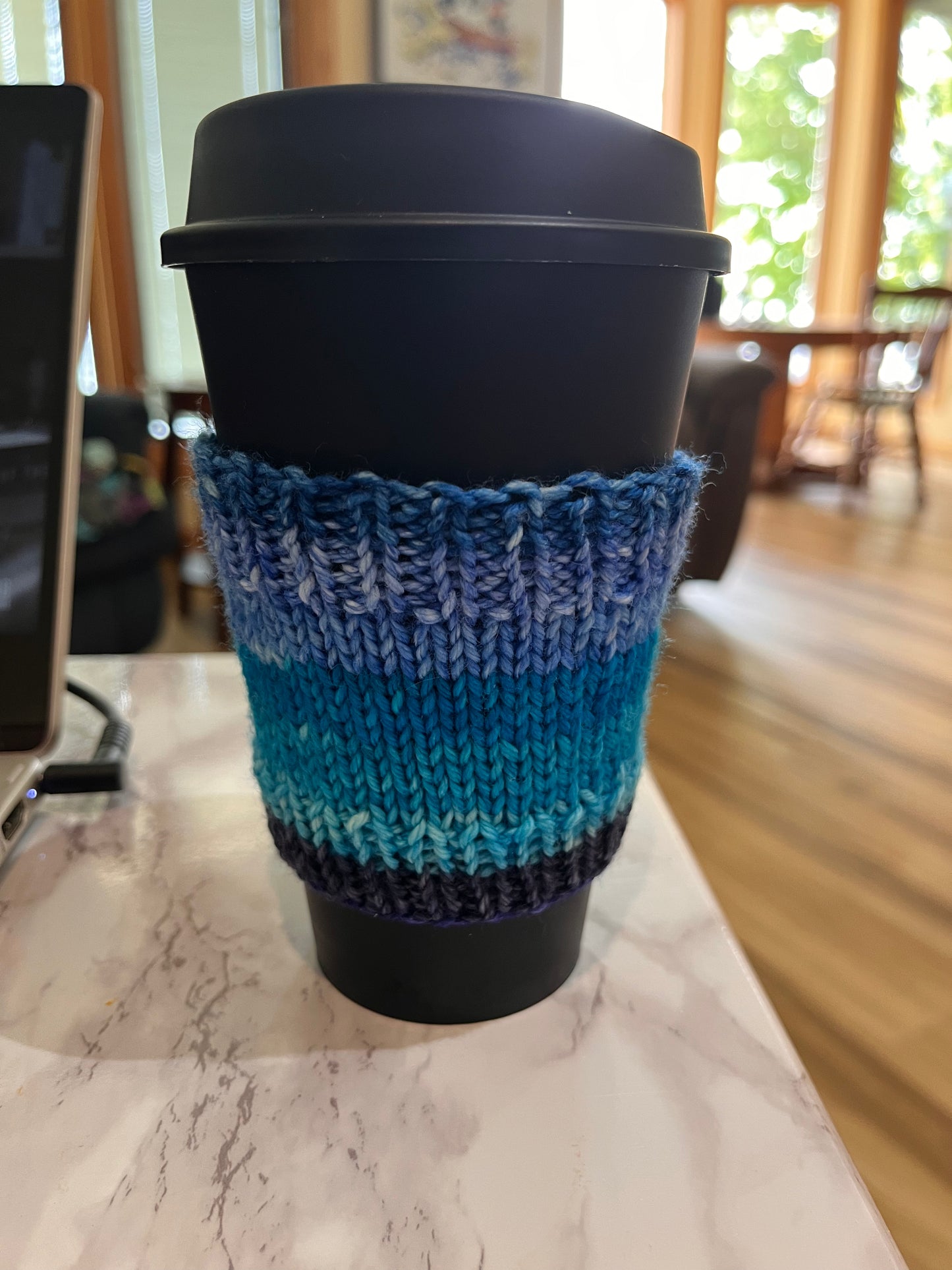 Blue Striped Coffee Cozies