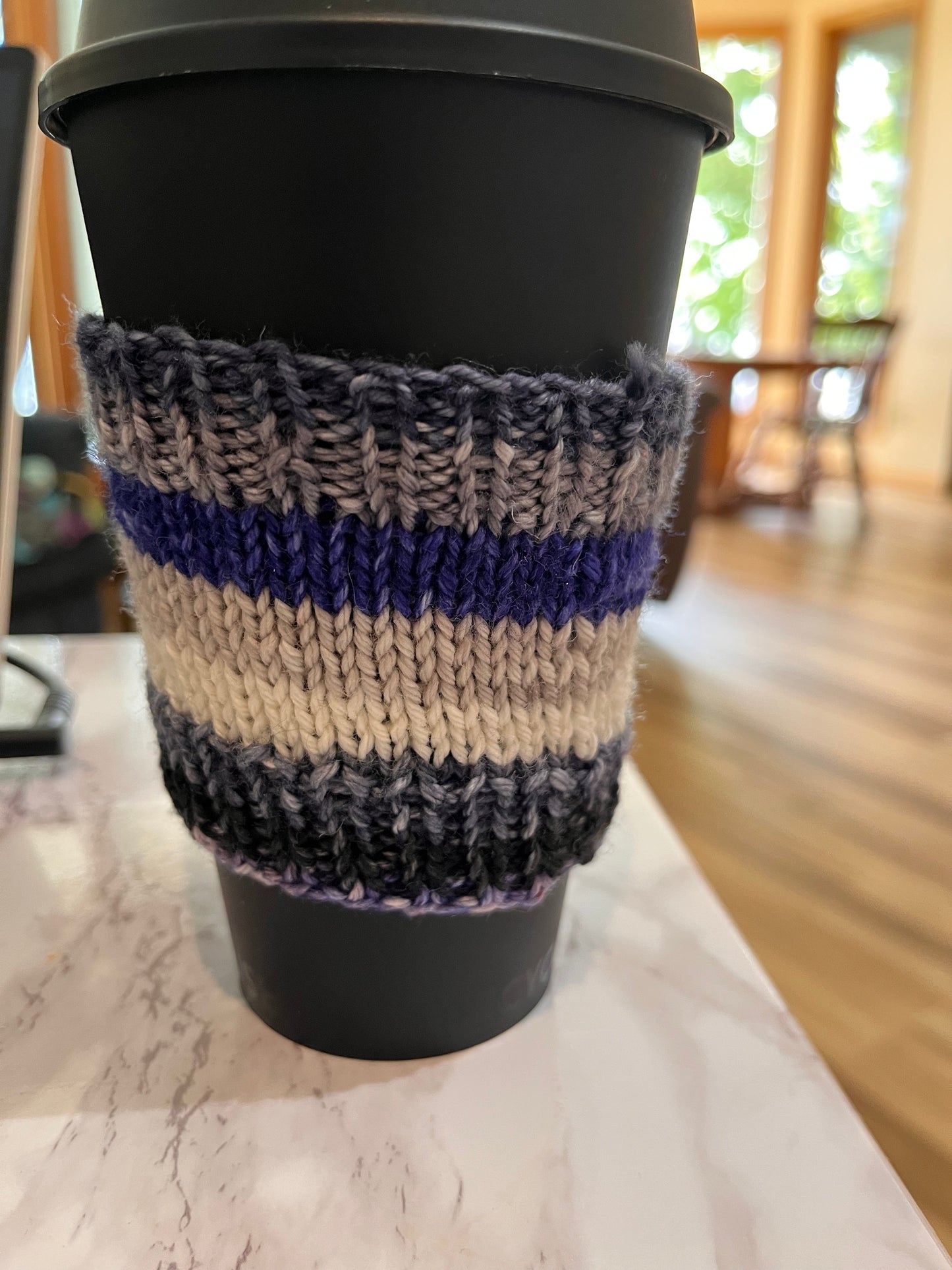 Blue Striped Coffee Cozies