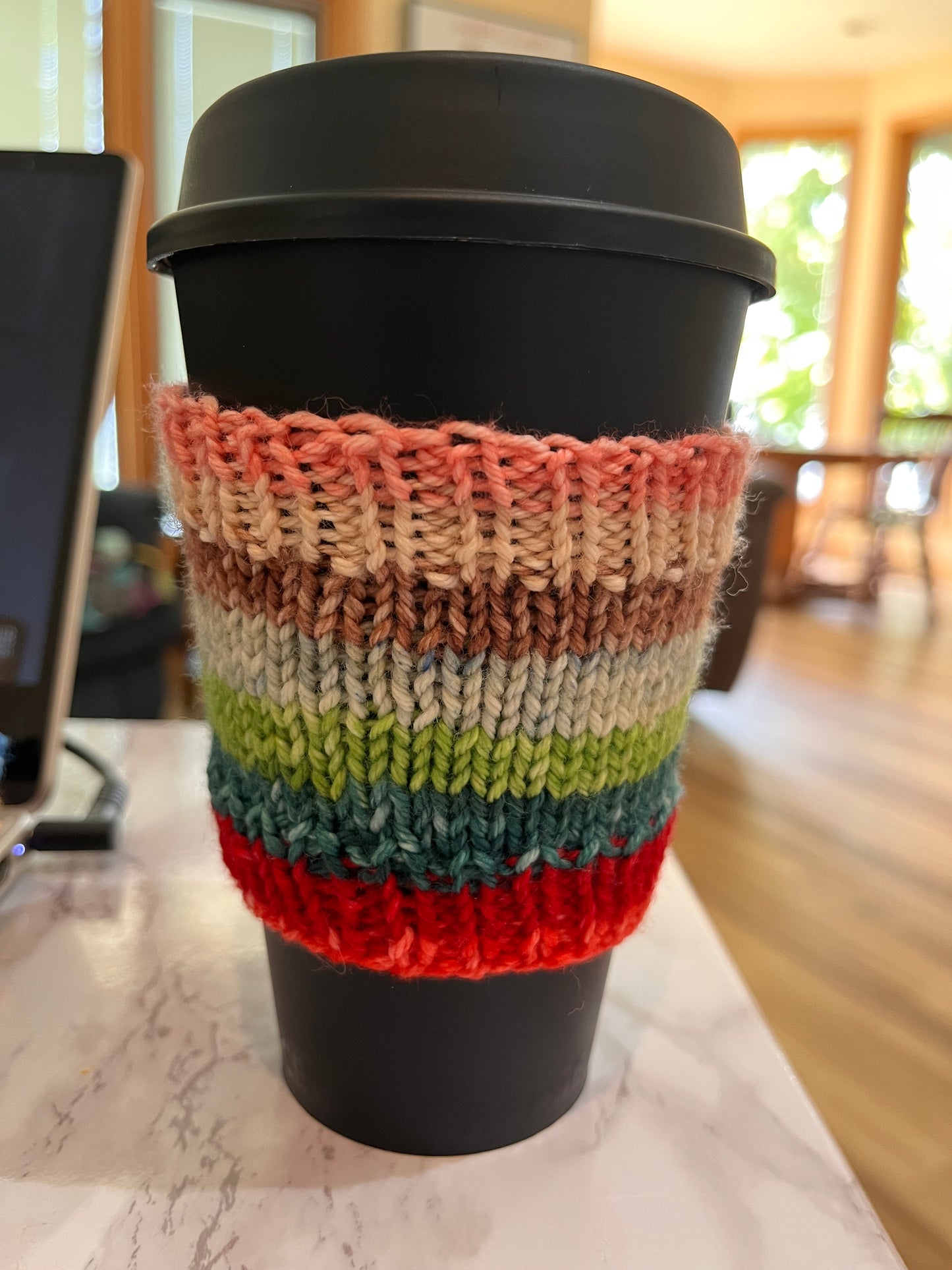 Earthy Striped Coffee Cozies