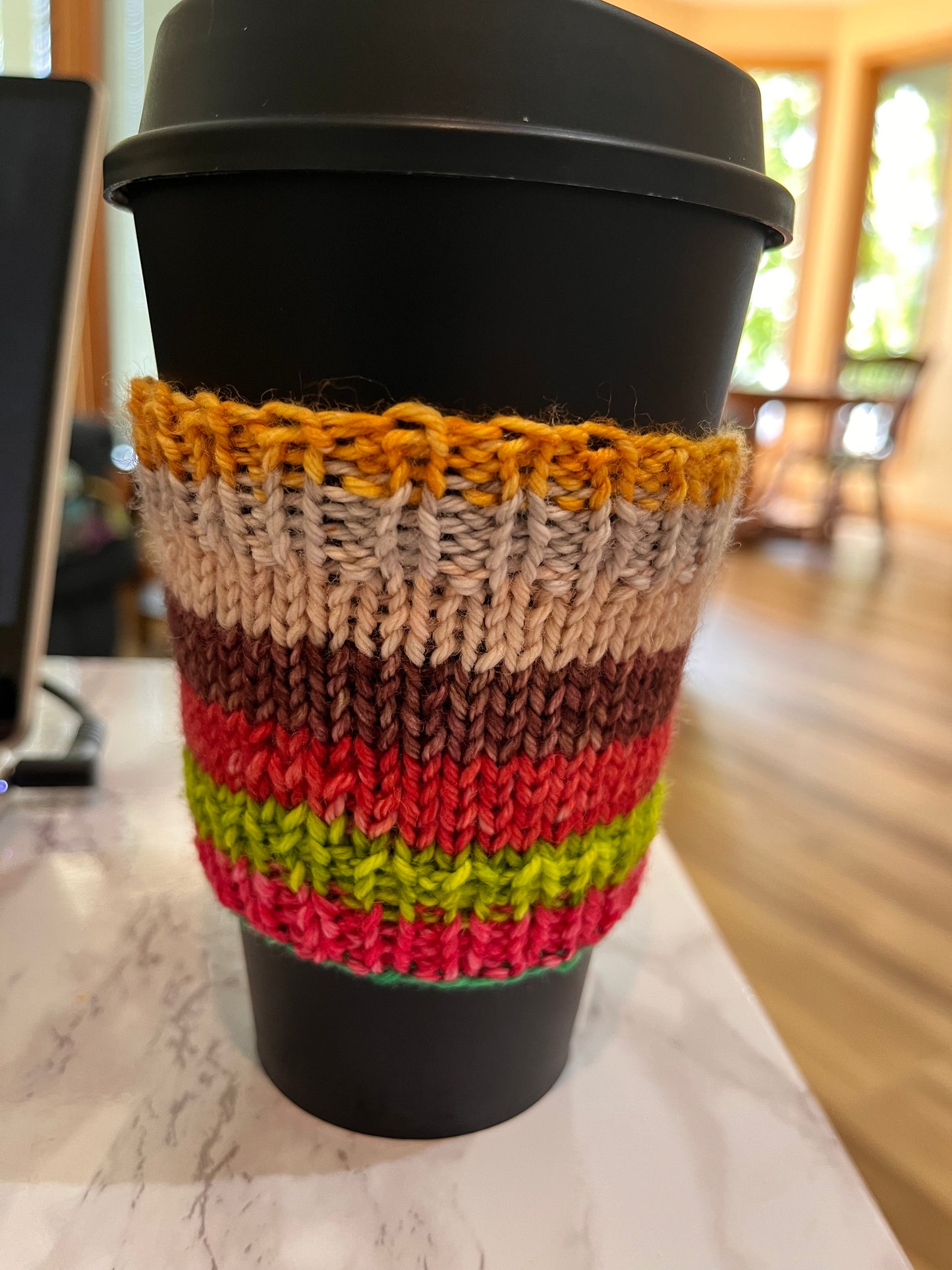 Earthy Striped Coffee Cozies