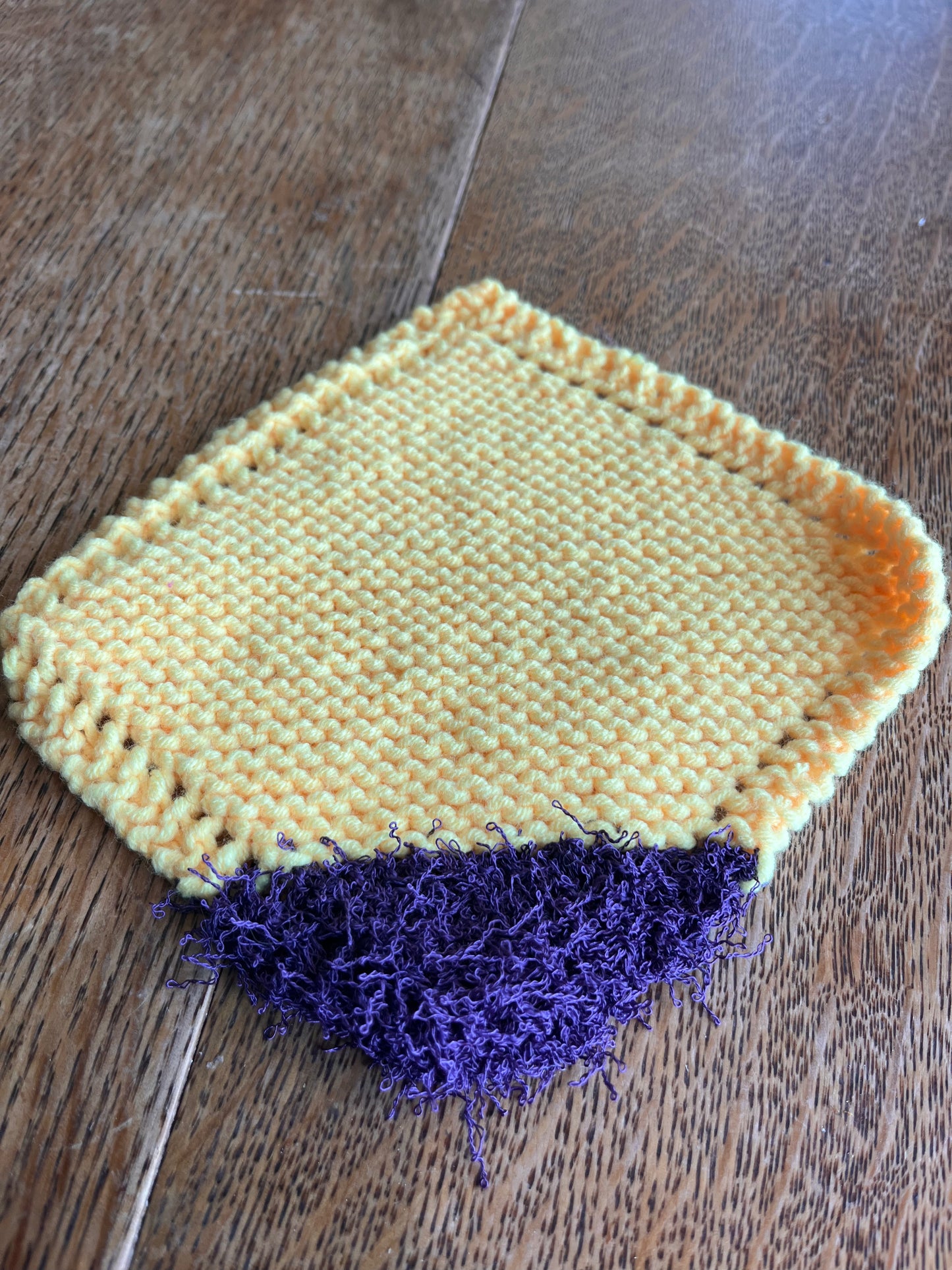 Yellow dishcloths with scrubby tips