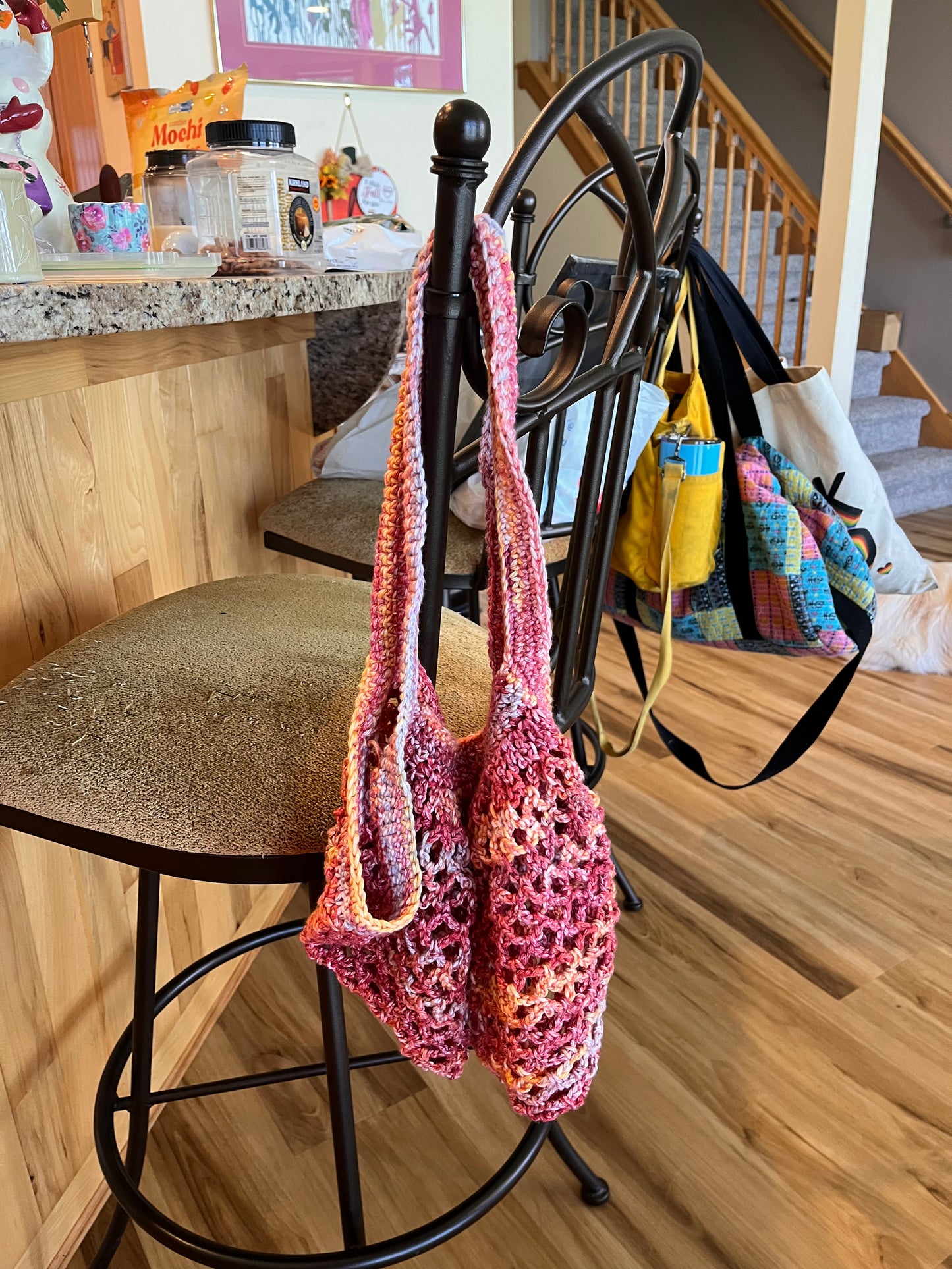Red Multicolor Market Bag- Small