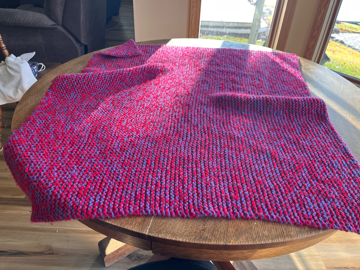 Purple and Red Lap Blanket