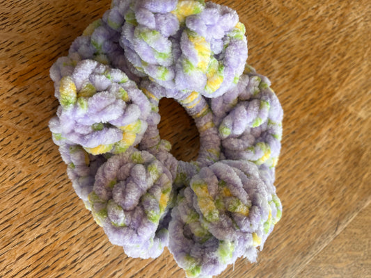 Purple Floral Scrunchies