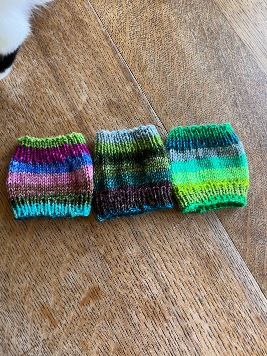 Green Striped Coffee Cozies