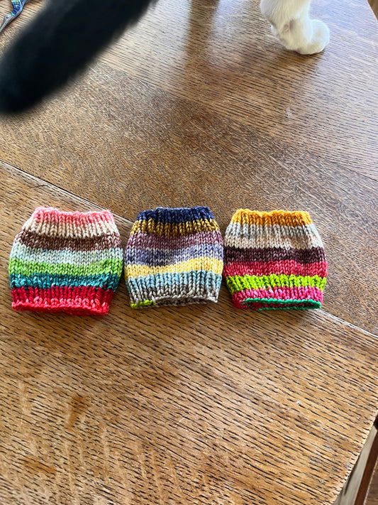 Earthy Striped Coffee Cozies
