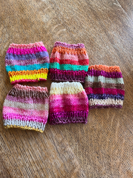 Pink Striped Coffee Cozies