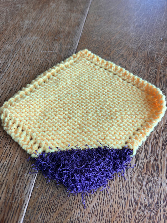 Yellow dishcloths with scrubby tips