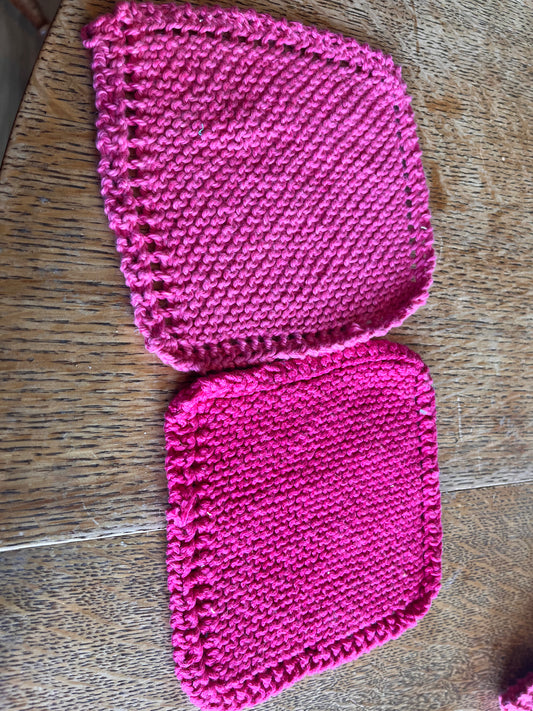 Pink Cotton Dishcloths