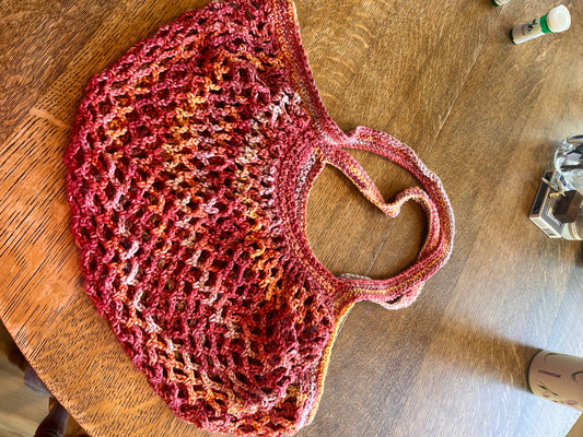 Red Multicolor Market Bag- Small
