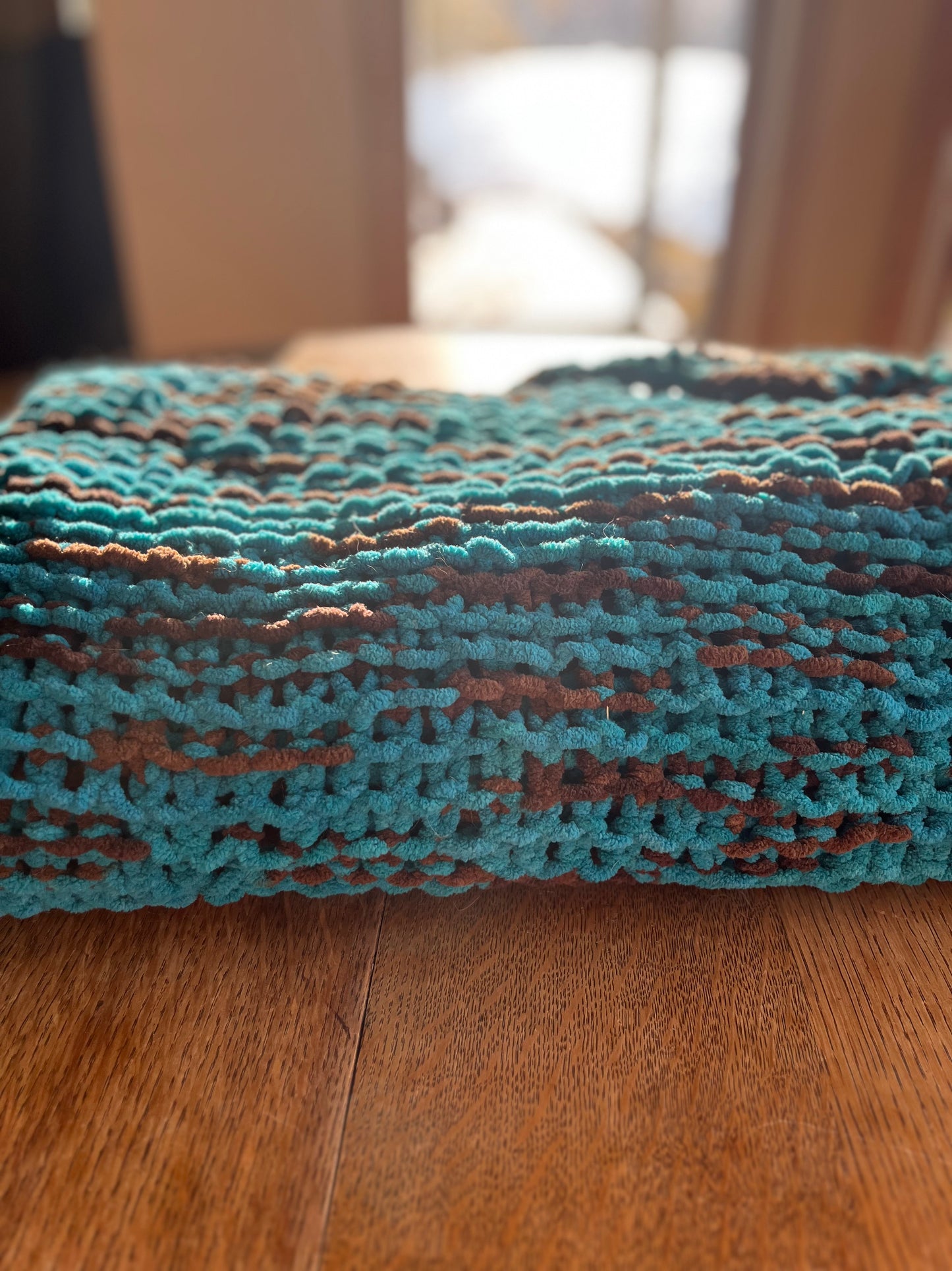 Blue and Brown Throw Blanket