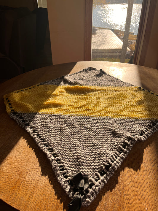Yellow White and Grey Baby Blanket