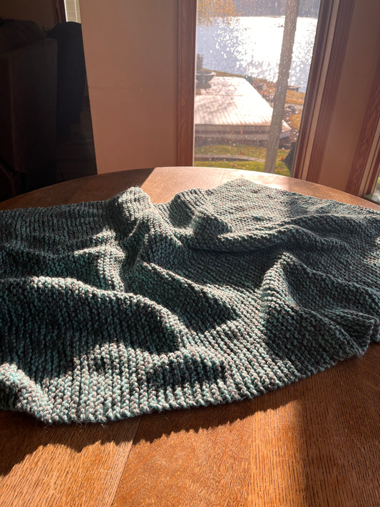 Light Blue and Grey Lap Blanket