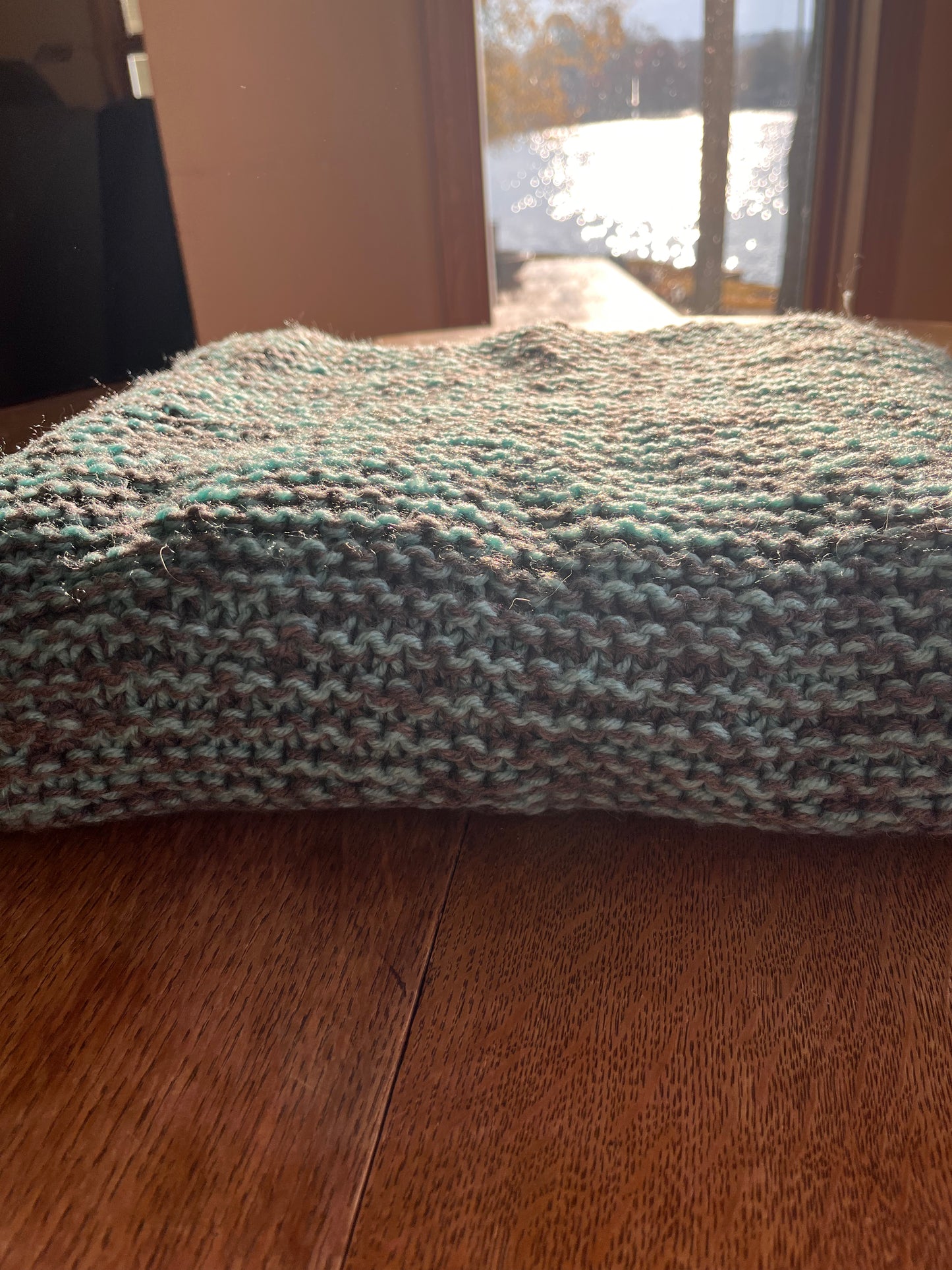 Light Blue and Grey Lap Blanket